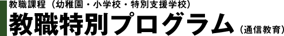 教職課程(幼稚園・小学校・特別支援学校)教職特別プログラム(通信教育)